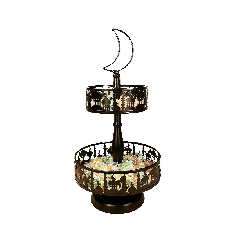 Europe Style Dessert Table Cake Rack Two Layers Of Iron Castle Tray Wedding Holiday Decoration Candy Rack
