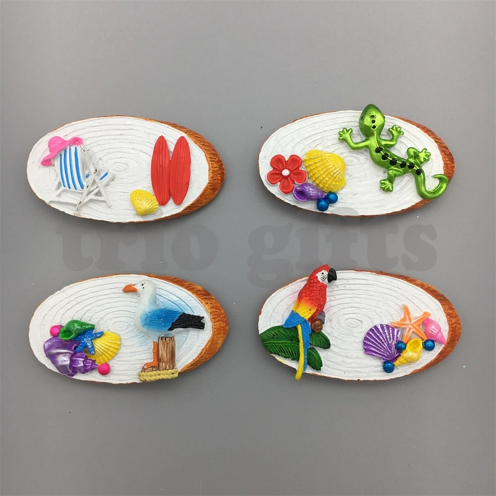 Beach Design Polyresin Pearlized Lighthouse Shape Souvenir Magnet For Home Decoration