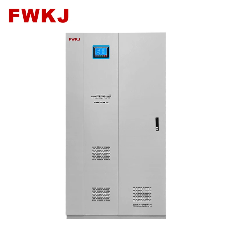 FWKJ Factory Price SBW-300KVA Three Phase Servo Motor Type 250kva 300kva 500kva Automatic Voltage Regulator Stabilizer With LCD
