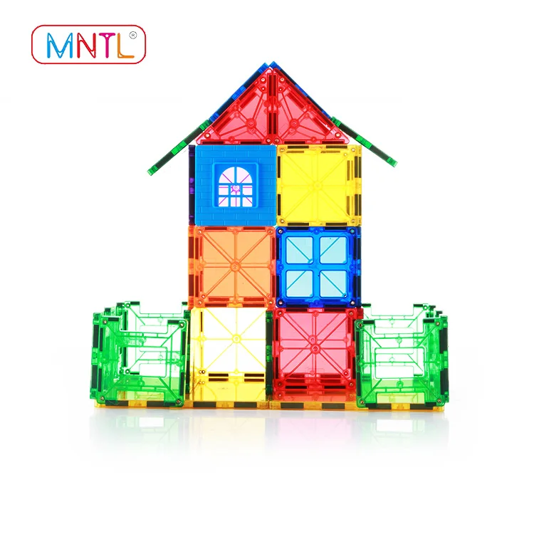 Творческий ясно цвет Магнитные строительные плитки 3D DIY магнитные Конструкторы 100 шт. развивающие игрушки набор