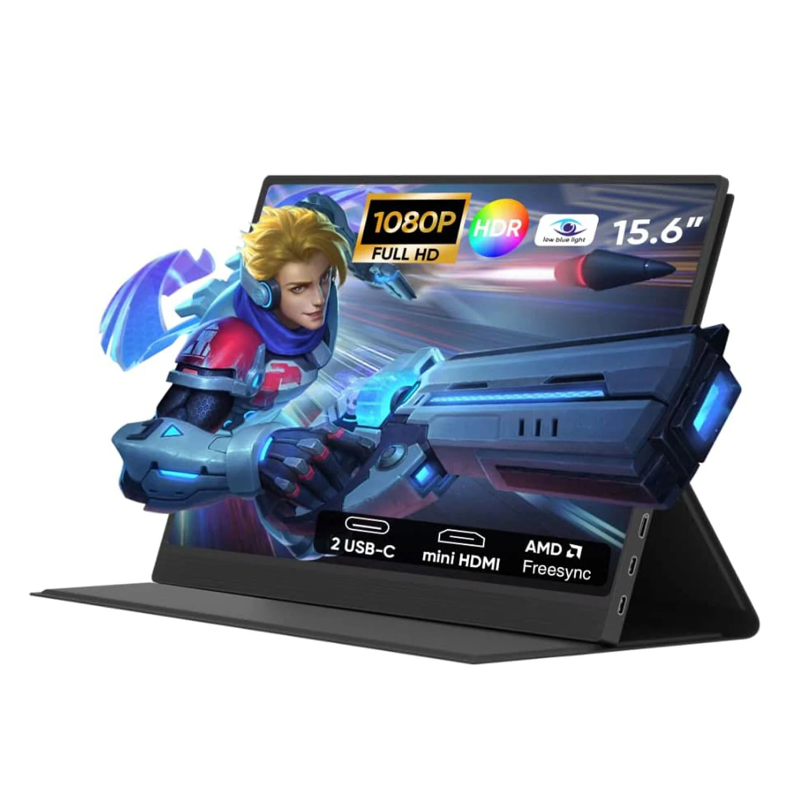 Портативный монитор 15 6 дюйма Компьютерный дисплей USB C двойной с динамиком игровой для PS3 PS4