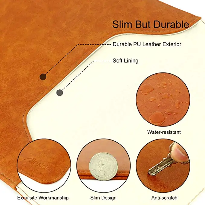 
Hot sell Computer sleeve Leather laptop cover file pocket document pouch 