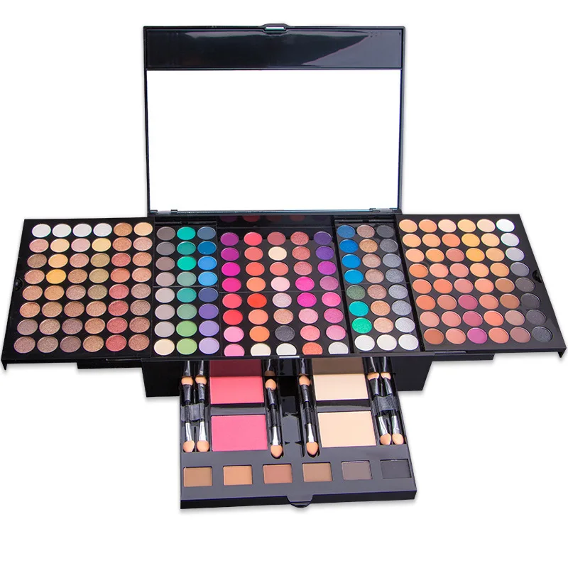 eye shadow contouring blush eyebrow powder makeup tools Carrying Professional Make Up Kit Beauty Cosmetics Makeup Set With Light