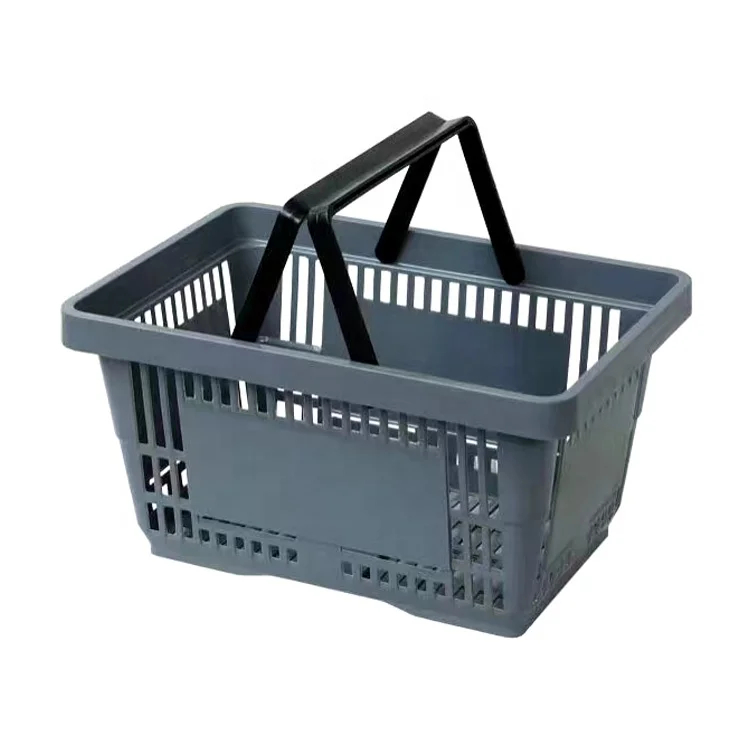 Hot sale 18L Cheap  plastic shopping basket with two handles