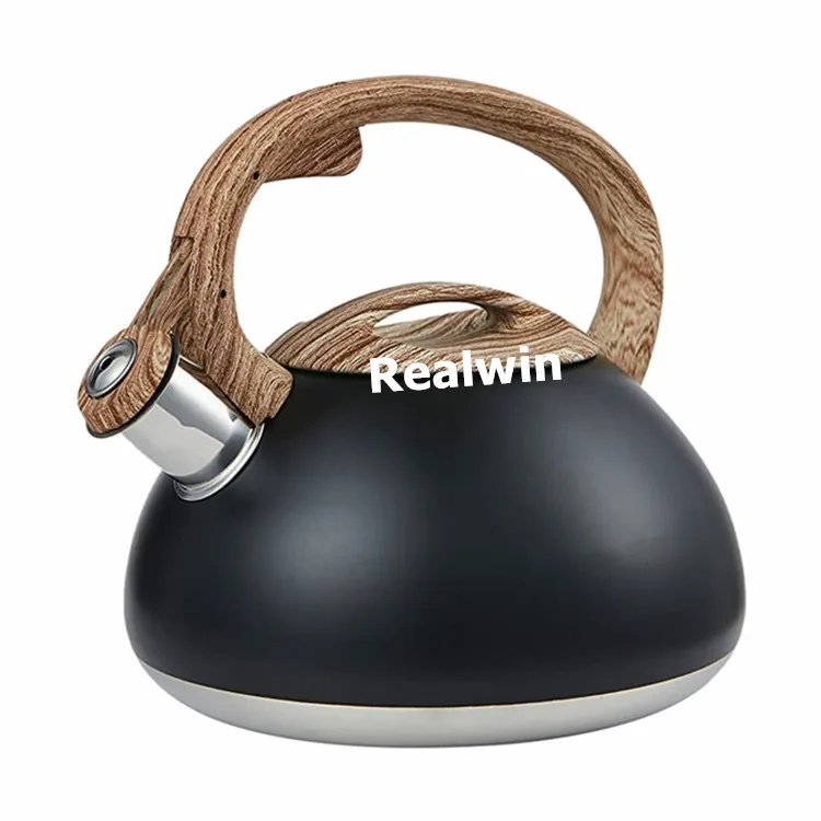 Realwin New Design Granite Marble Color Painting Stainless Steel Whistling Tea Pot Whistle Kettle