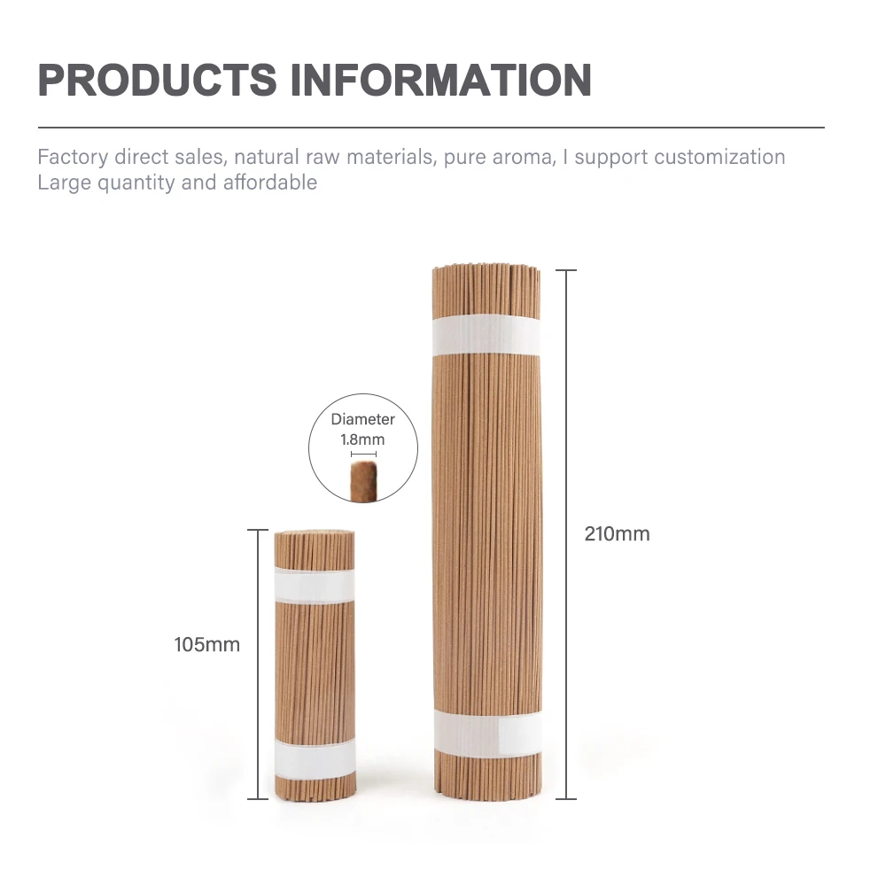 21cm Natural Sandalwood Incense Summer Sleep Incense Stick Sandal wood Aroma Indoor Ceremony Buddha Incense