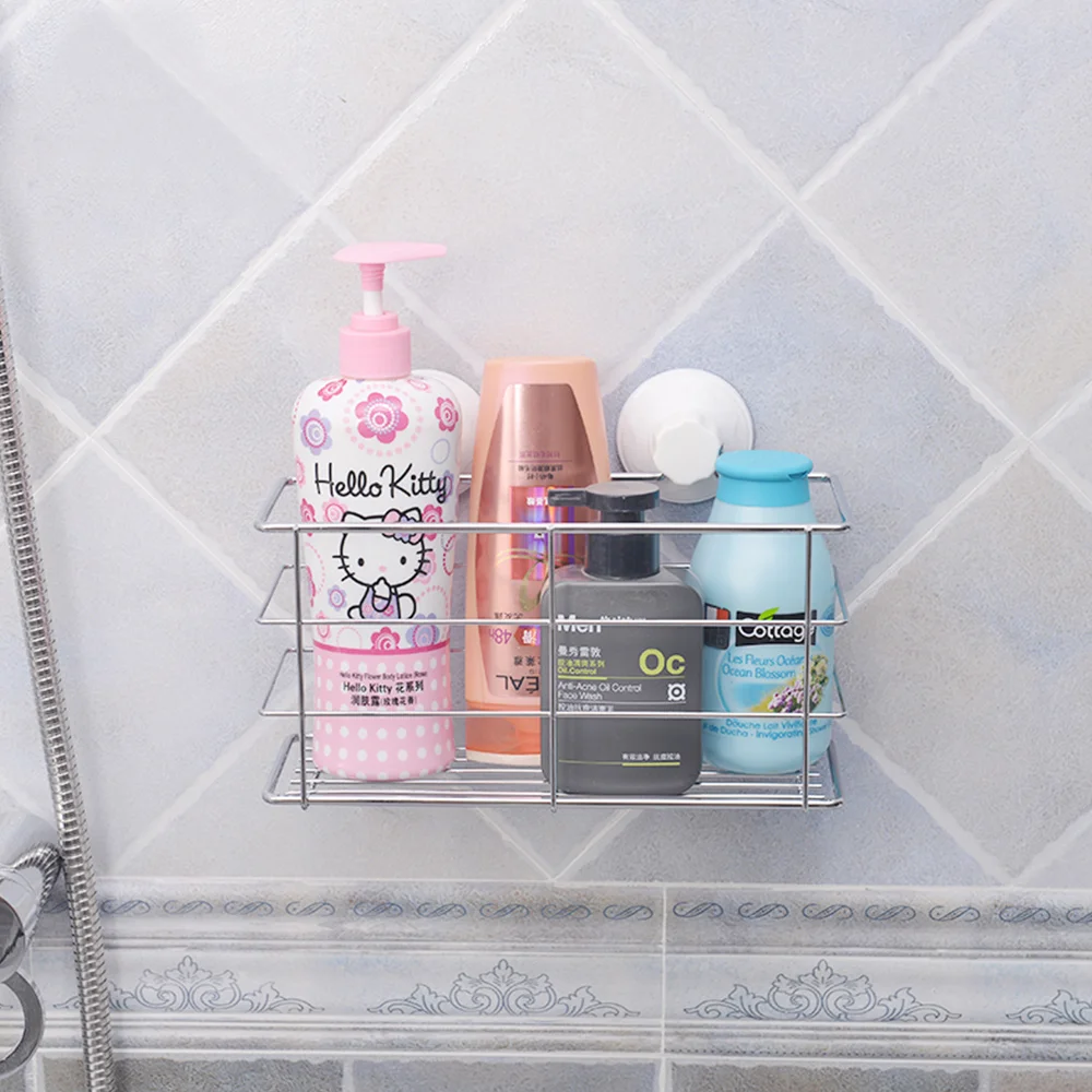 
Kitchen Sink Caddy Organizer 304 Stainless Steel Sponge Holder for Shower room Wall Mounted Suction up Deeply Storage Baskets 