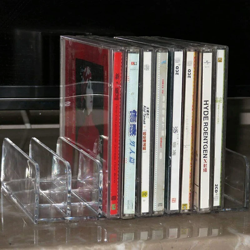 Прозрачный акриловый ящик для хранения CD DVD стойка 14 стандартных чехлов