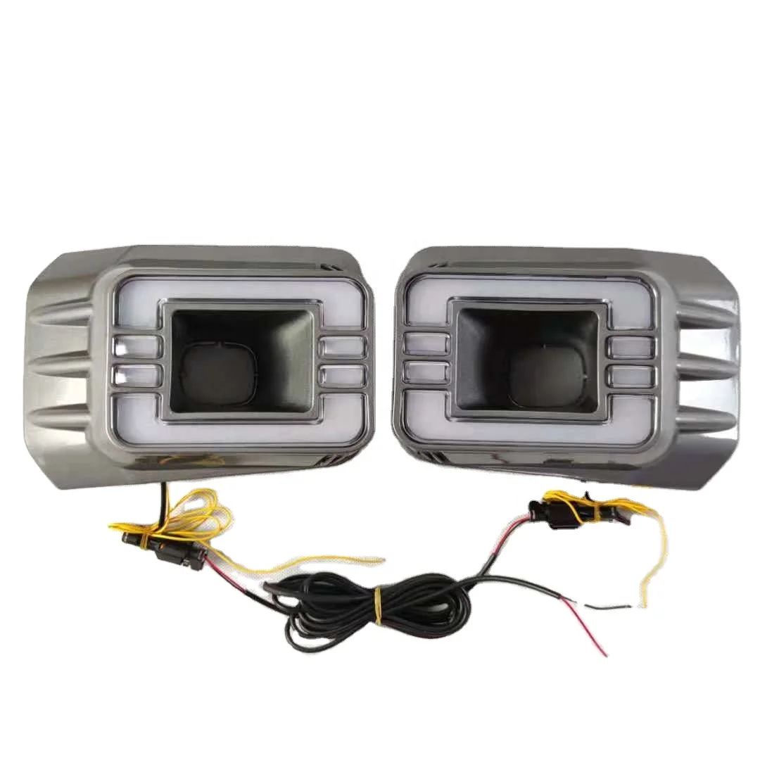 1 Pair Car LED Daytime Running Front Bumper Light Turn Yellow Signal Relay  DRL Daylight For Toyota Hilux Revo Rocco 2020 2021