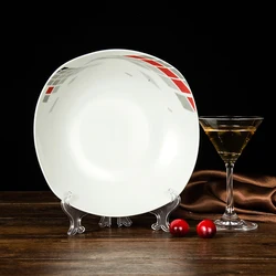 Factory Wholesale Square Ceramic Dinnerware Set Modern Design Dish Set Household Porcelain Tableware