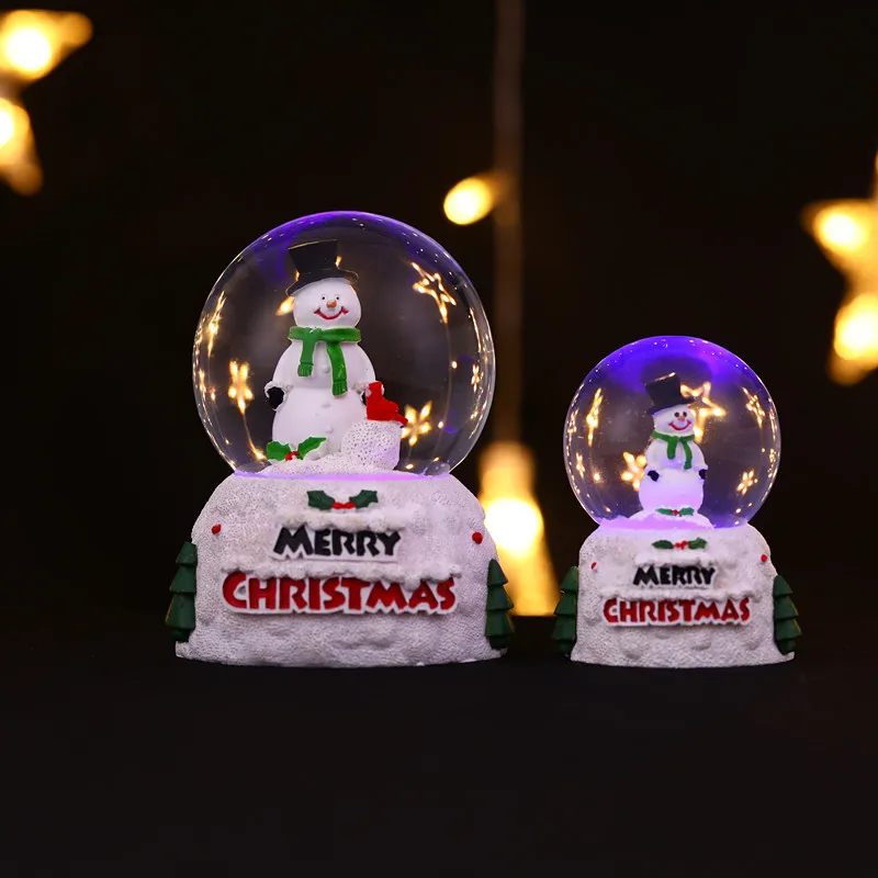 Xmas ornaments custom glass resin Christmas decor gift water ball snow globe