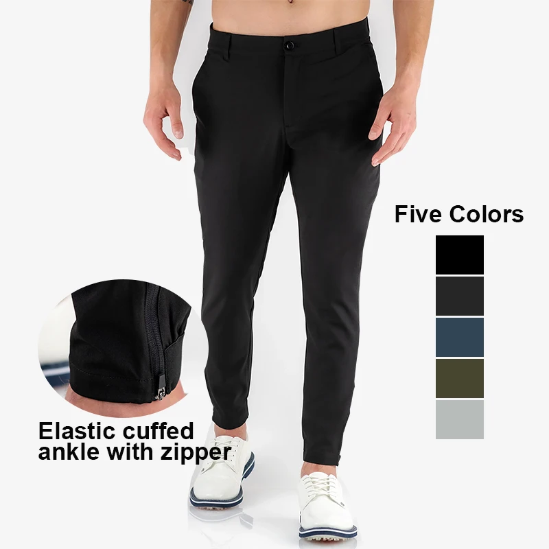 Wholesale High Quality 95% Nylon 5% Spandex Men Sports Golf Wear Lightweight Elastic Cuffed  Four-Way Stretch Jogger