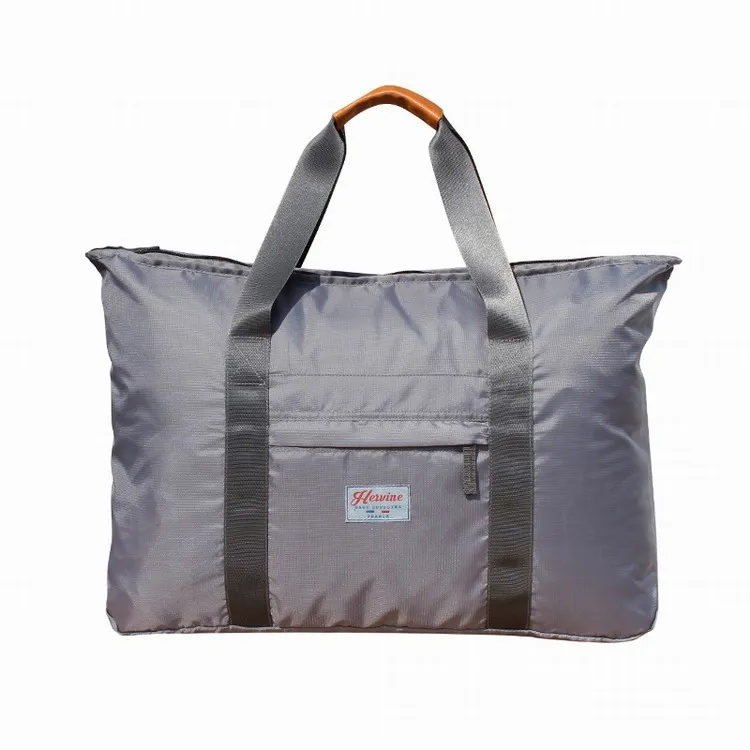 Soft water resistant nylon foldable design tote bottle recycled RPET fabric bag