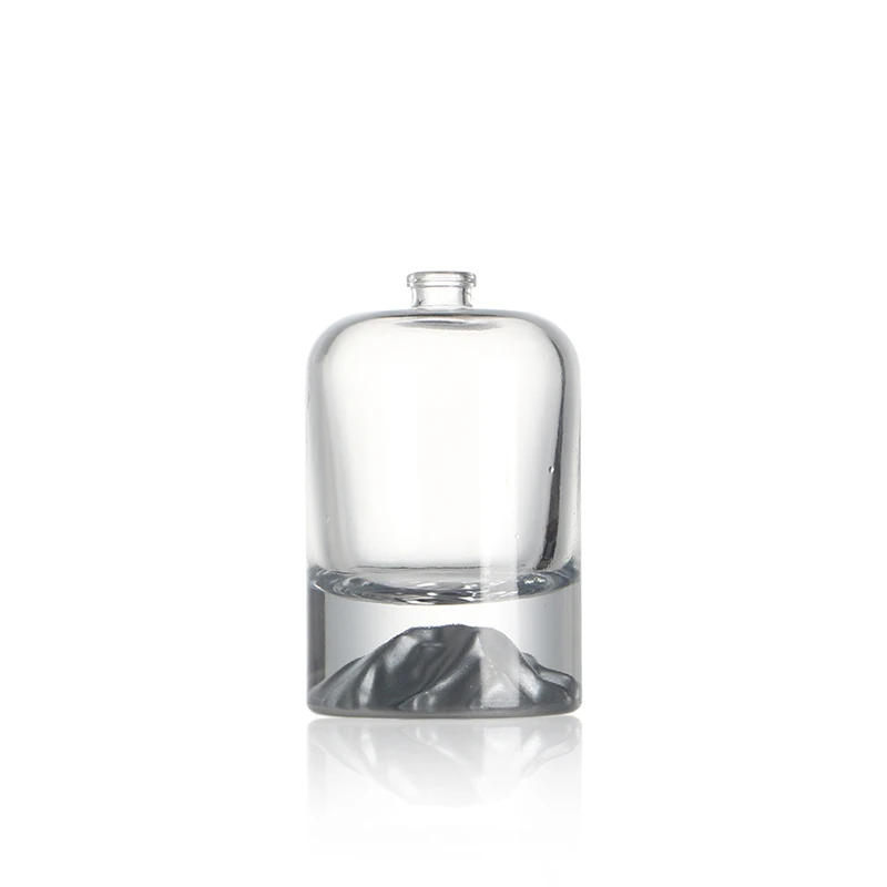 Mountain bottom design 100ml Wholesale round Fragrance Empty Perfume Bottle with crimp spray pump