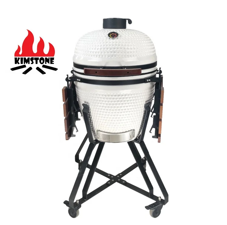 KIMSTONE 21 Inch Homeused Barbeque Grill Outdoor Kitchen Charcoal Ceramic Kamado Griller