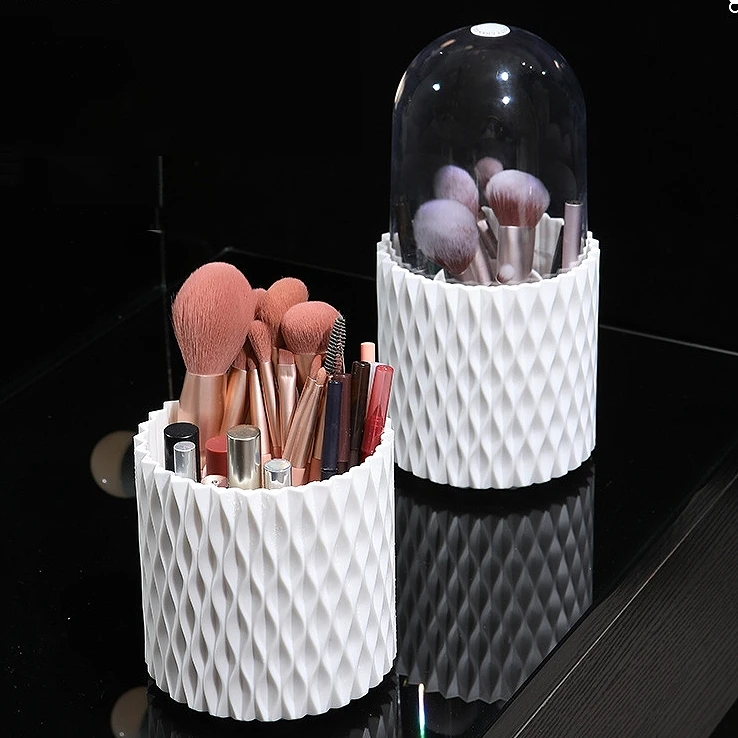 360 rotation Makeup brush storage bucket dustproof container desktop rotate Eyebrow brush Eye shadow lipstick O