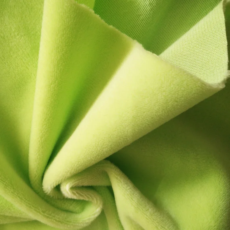 Knitted warp super soft baby stretch velvet fabric for comfortable blankets kids garment