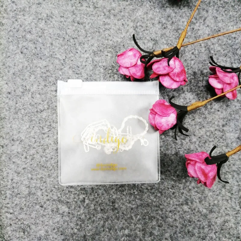 High Quality Small PVC Frosted Zipper Bag with own Logo, Jewelry Packaging Pouch, jewelry Earring Packing zipper Bags