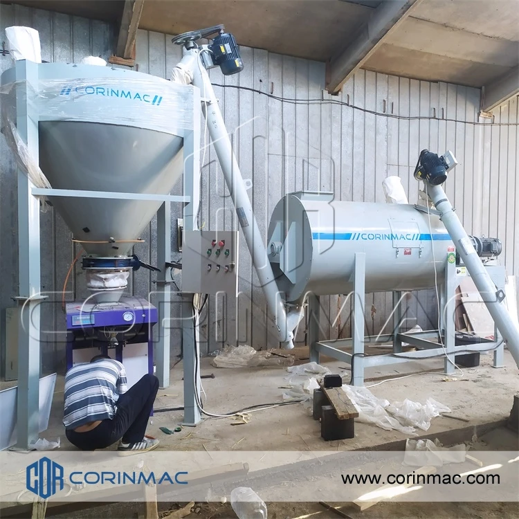 
1-5t/h dry mix mortar production line to mix sand and cement dry mortar station 