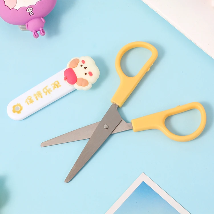 OULE Office Files Stationery Scissors Stainless Steel With Small Animal Stick Head Used For Paper Scissors
