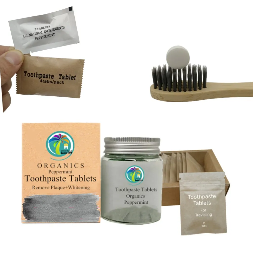 Toothpaste Tablets Nano hydroxyapatite Flouride Free Coconut Oil Travel Mouthwash Tablets Remineralize Toothpaste