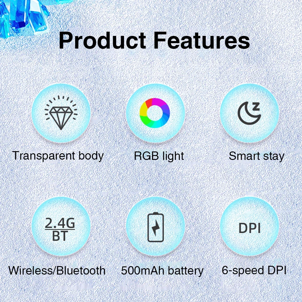 AULA SC518 Wireless Mouse 2.4G USB/BT Mode 4200 DPI RGB Backlit Rechargeable Gaming Mouse