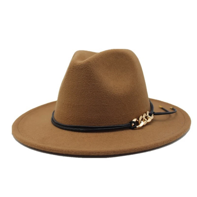 18 Colors High Quality Wholesale Fedora Hat For Men Different Color Wide Brim Fedora Hat For Women Belt Buckle Fedora Hat