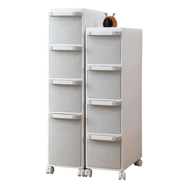 Clamping storage cabinet Drawer-style Clamping cabinet plastic toilet ultra-narrow kitchen storage gap sandwich rack