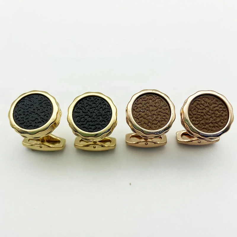 Accessories Round  Shirt Men Cufflinks Promotional Metal Cuff links