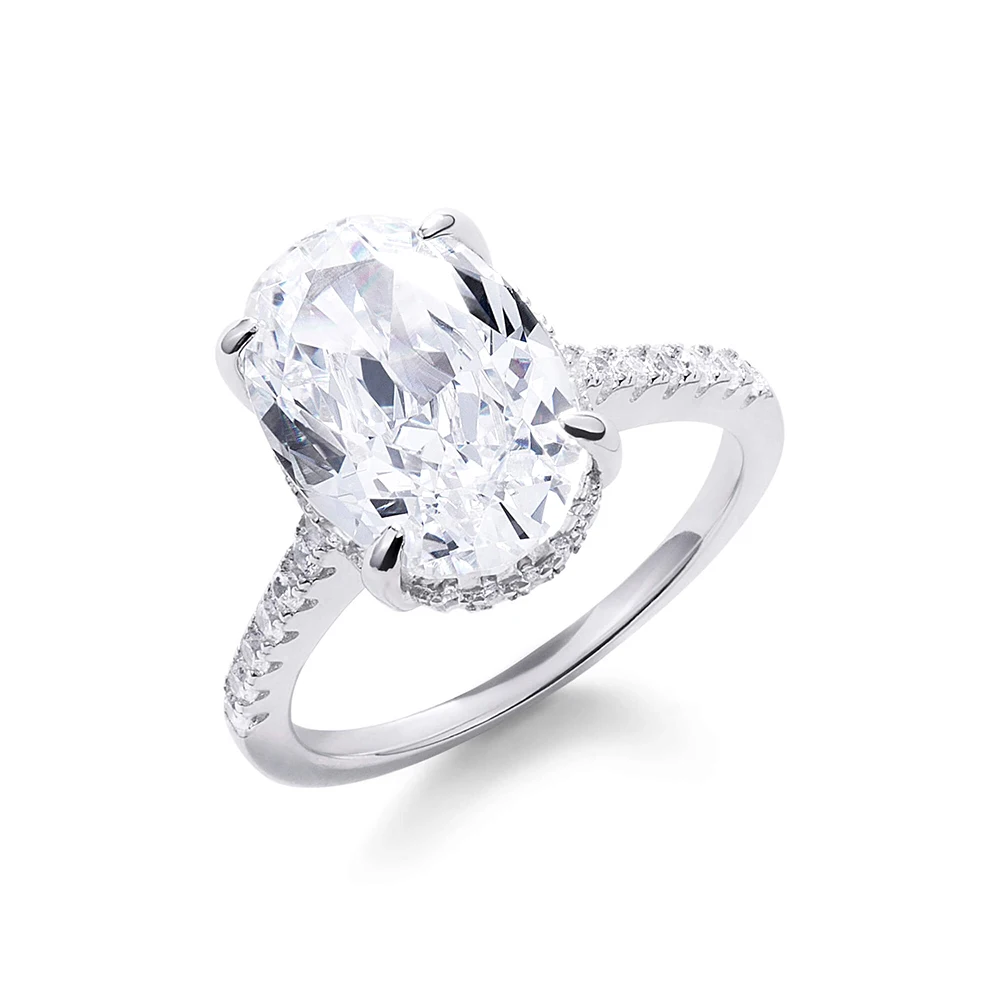 Female Rectangle Crystal Ring 925 Sterling Silver Jewelry White Zircon Wedding Bands Simple Engagement Ring Party Jewelry