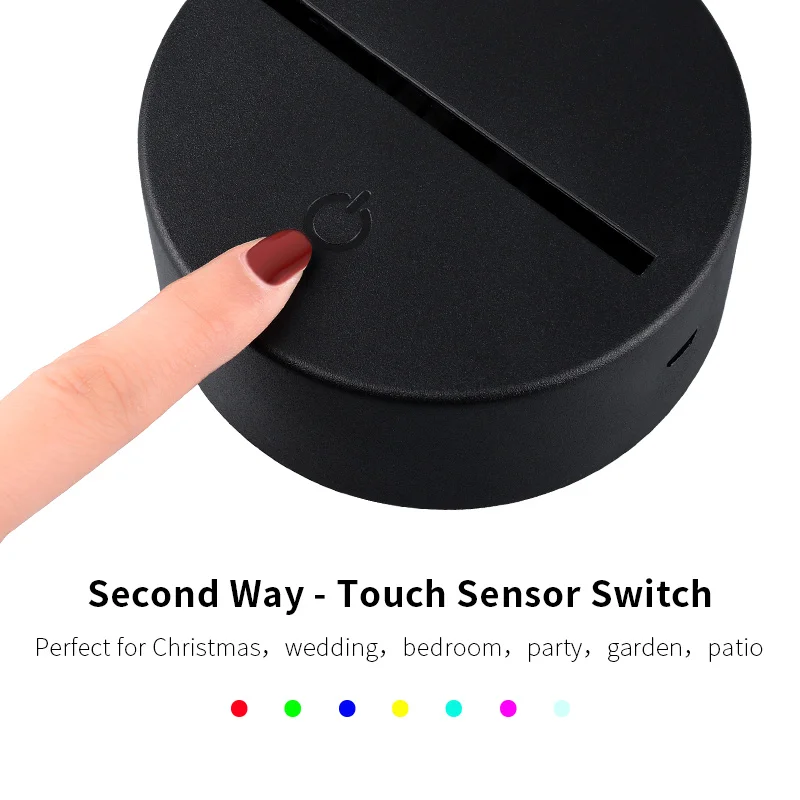 3 AA Batteries Base Lamp Led 3D Night Light Round ABS Base For Acrylic