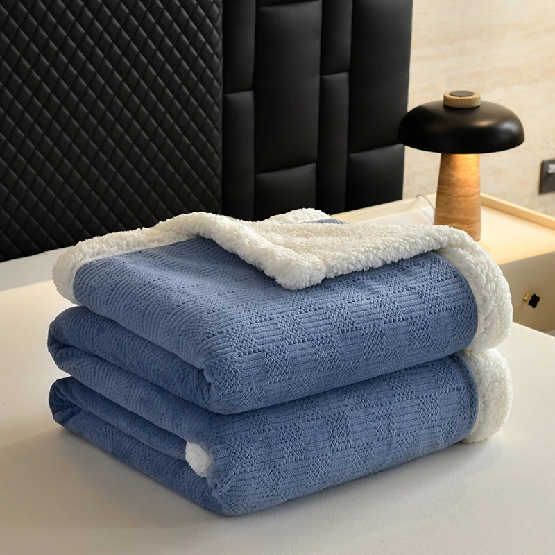 2024 Geometric Knitted Soft 3d Jacquard Blanket Can Be Customized For Home Travel Cover Blanket Sofa Office Nap Blanket