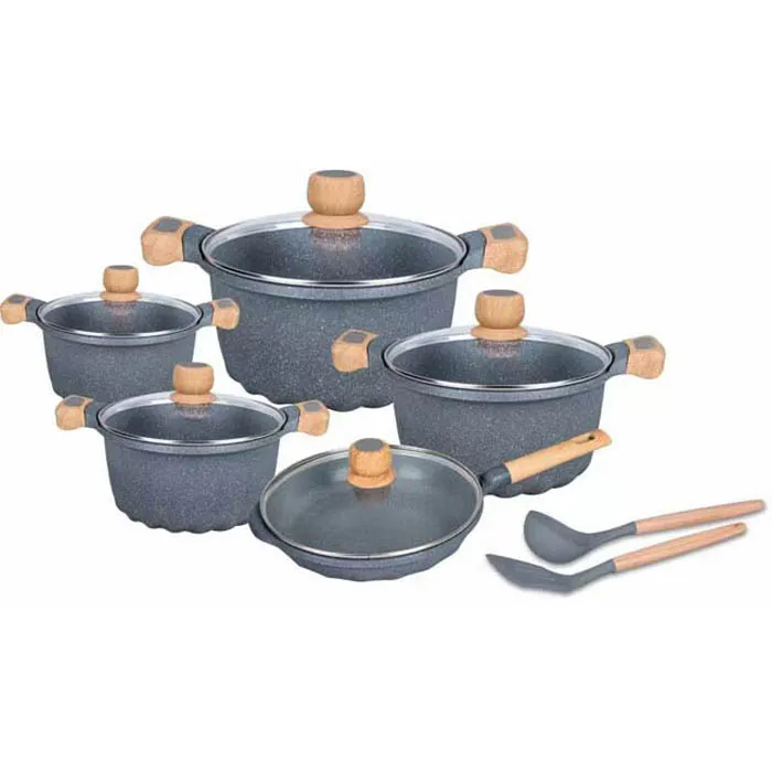 Cooklover Factory Direct  Wholesale 12pcs Aluminum Cooking Pot Cookware Set In Kitchen