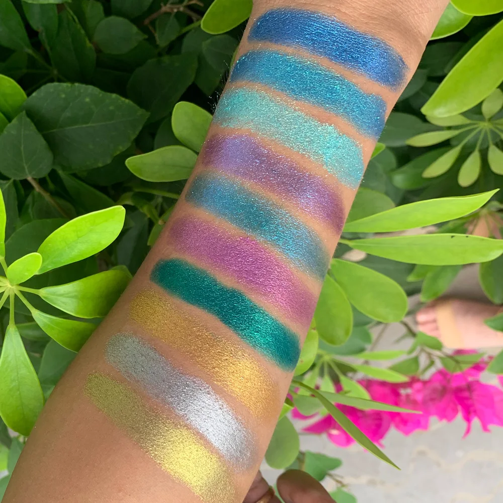 custom high quality makeup duo chrome private label vegan super highly pigmented eyeshadow palette