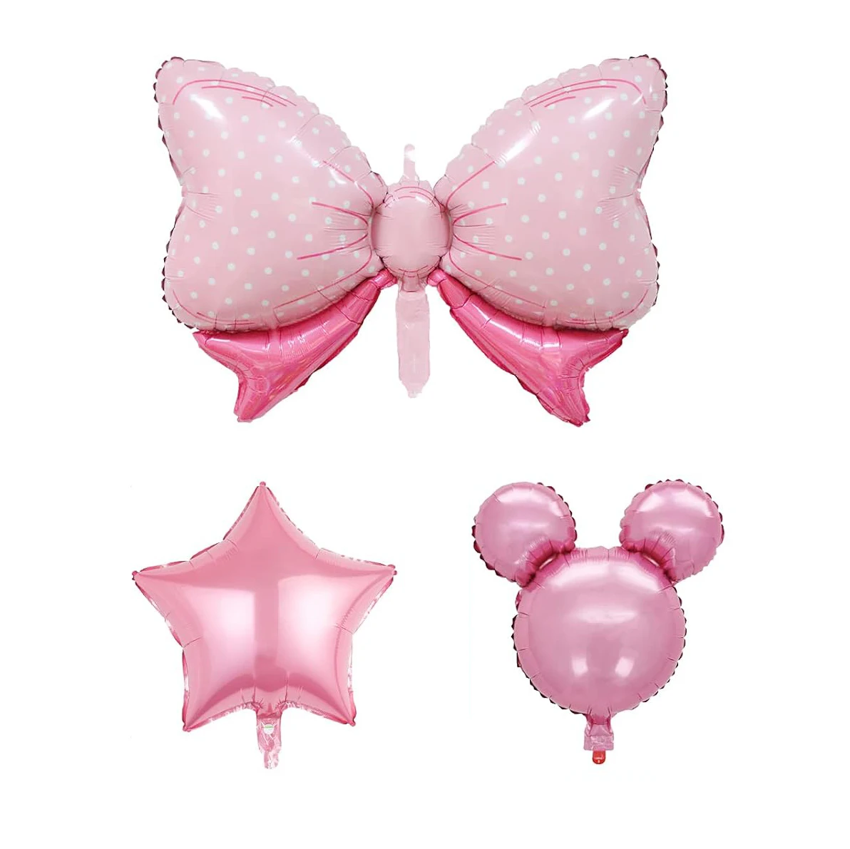 Pink Mouse Birthday Jumbo Number Mylar Foil Balloons Huge Bow Balloons For  Baby Shower  Decor