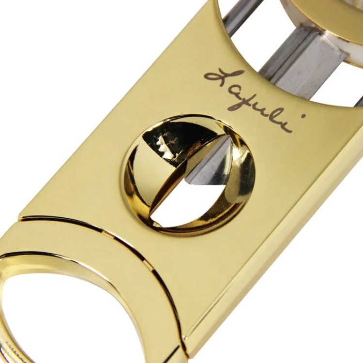 Wholesale Custom Logo Double Blade Luxury gold silver Cigar Accessories Cigar Cutter