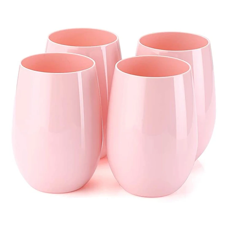 16oz Небьющийся Stemless Тритан бокалы для вина персонализированные чашки Посуда прочный пластиковый бокал посудомоечной машины