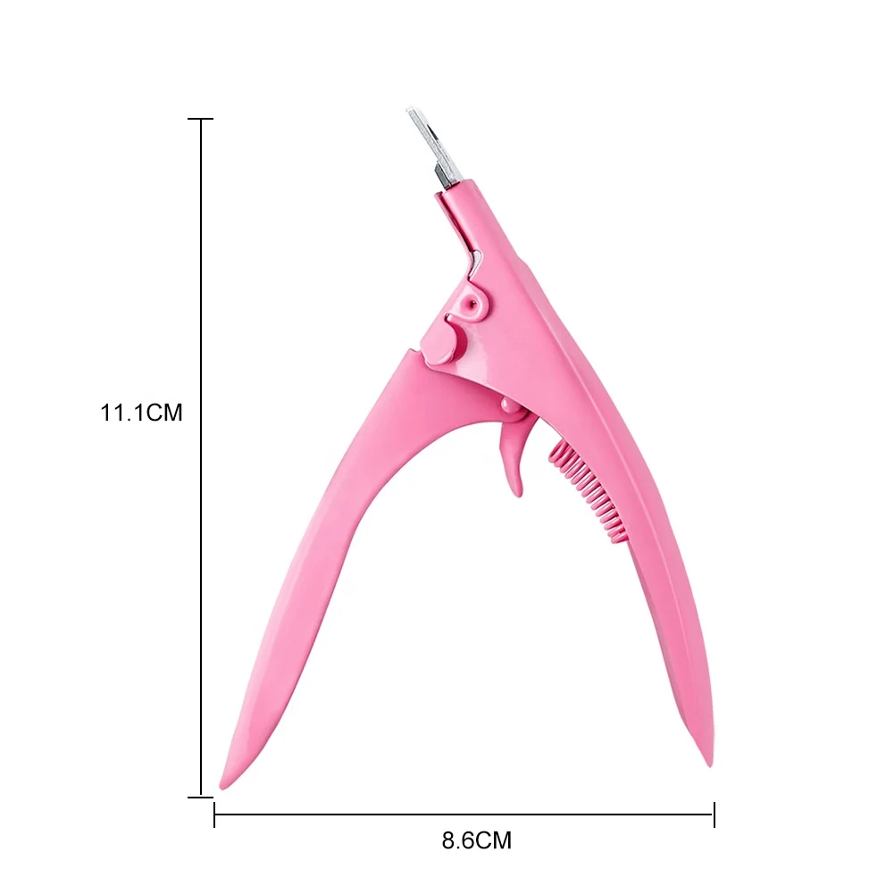 High Quality Professional Manicure/Pedicure Acrylic False Nail Art Tips Clippers Edge Cutter Pink Nail Nipper Tools Stainless Steel sample