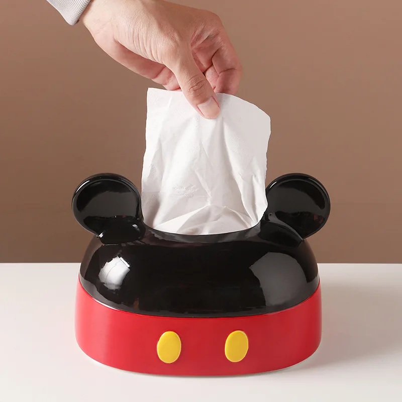 Cartoon Cute Micky Ceramic Tissue Box Living Room Dining Room Coffee Table Study Bedroom Decoration Cover Holder