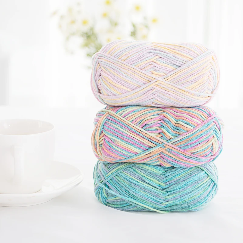 
Yarncrafts Ring Spun 4 Ply Hand Knitting Cotton Acrylic Blended Fancy Yarn For Sweater 