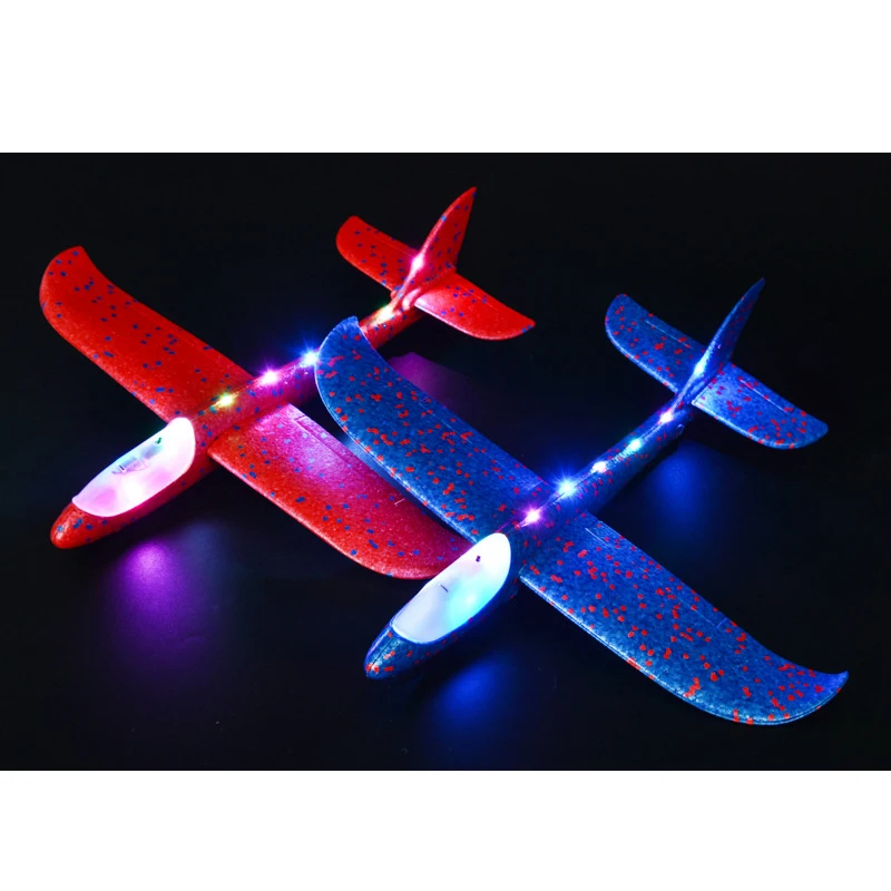 Throwing Flight Mode Glider LED Light Airplane Foam Plane for Outdoor Sport