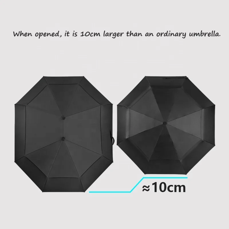 Multi-Function Manual Open Extend Folding Umbrella UV Protection Double Layer Canopy Air Vented Backpack Umbrella
