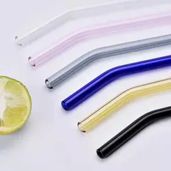 Healthy Reusable Borosilicate Colouful Glass Straw