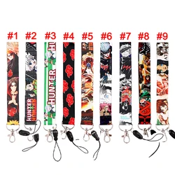 Narut Hunter Short Wrist Lanyard Akatsuki Anime Attack On Titan Wristlet Keychains Phone Polyester Rope Car Key Chain