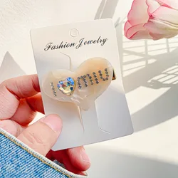Korean Fashion Acetate Clip Letter Shark Clip High-quality Disc Hair Clip Mini Hair Claw for Women