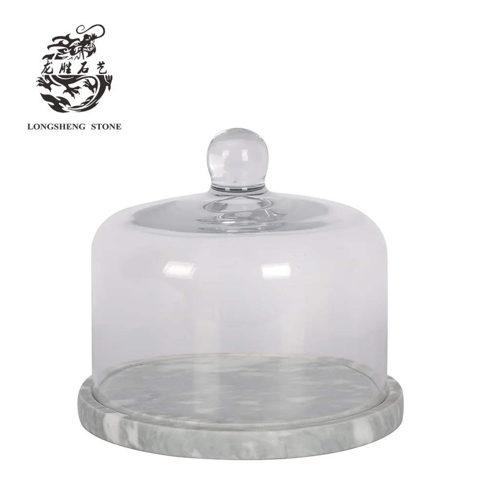 Europe and America hot selling marble glass dome cake cover / transparent dust cover