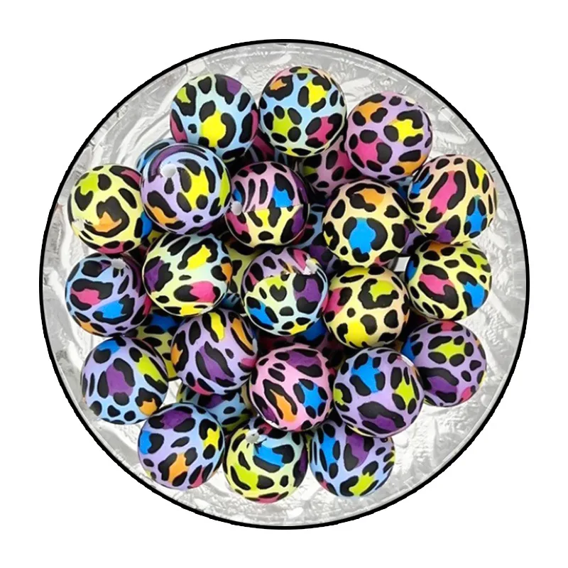 In Stock Custom Beads Manufacturer For Pen Making Silicone 15mm Round Printed Beads