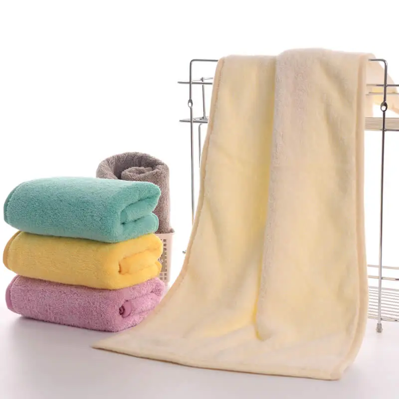 Factory Wholesale custom logo ODM Absorbent edge hair towel microfiber quick dry sport  coral fleece towel