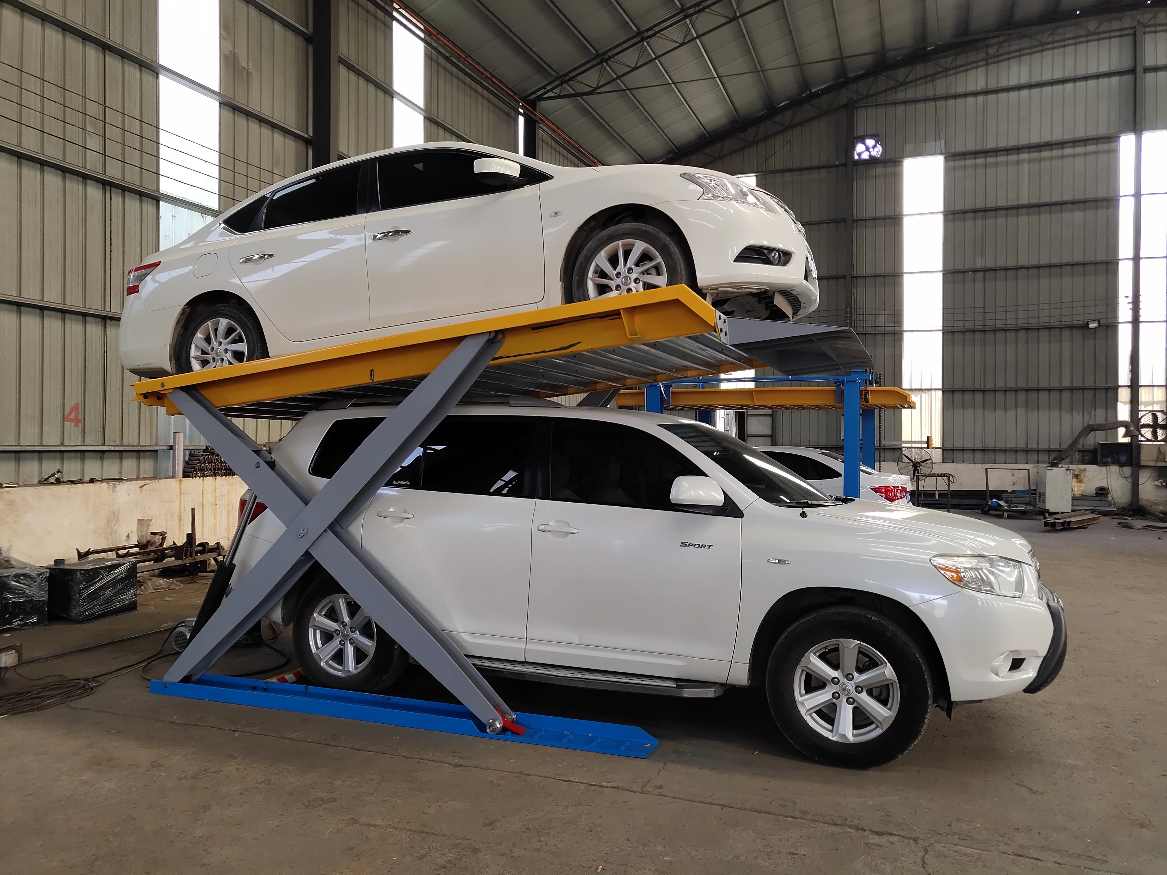 hydraulic parking four post car mechanical lift washing elevator systems
