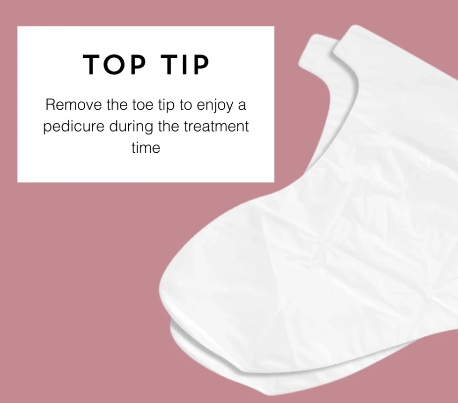 Wholesale Foot Masking Socks Deluxe Spa UV/LED Protection Moisture Foot Mask Remove Toe-tips Pedicure Collagen Socks